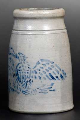 Stoneware Canning Jar w/ Stenciled Eagle Motif, Inscribed