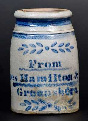 Small-Sized Stoneware Canning Jar, Stenciled 