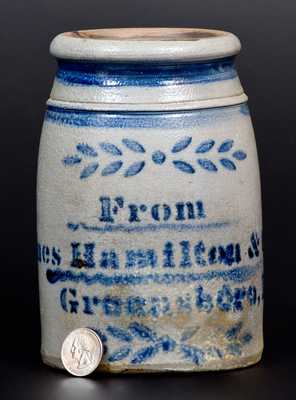 Small-Sized Stoneware Canning Jar, Stenciled 