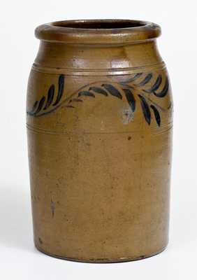 One-Gallon Western PA Stoneware Jar w/ Cobalt Floral Decoration