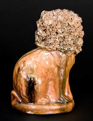 Glazed Redware Spaniel Bank, George Wagner, Lehighton, PA