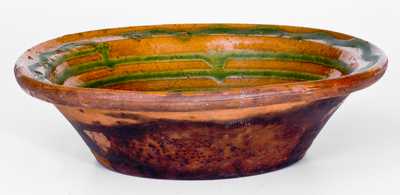 Copper-Slip-Decorated Redware Bowl, Mid-Atlantic origin, possibly Hagerstown, MD, c1800-30