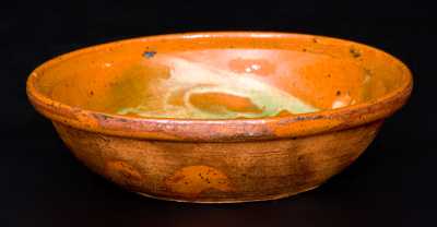 Fine Slip-Decorated Redware Tart Plate, Pennsylvania origin, 19th century