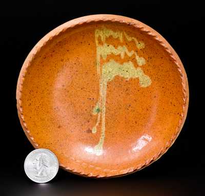 Slip-Decorated Redware Tart Plate, Pennsylvania origin, 19th century