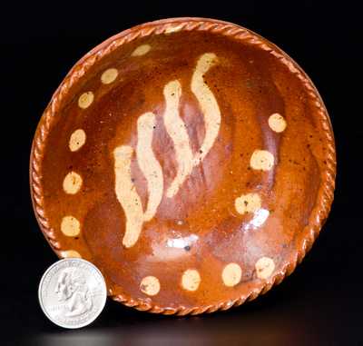 Miniature Slip-Decorated Redware Bowl, probably Pennsylvania origin, 19th century