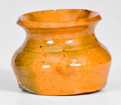 Miniature Glazed Redware Cuspidor, attributed to George Wagner, Lehighton, PA