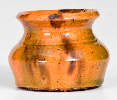 Miniature Glazed Redware Cuspidor, attributed to George Wagner, Lehighton, PA
