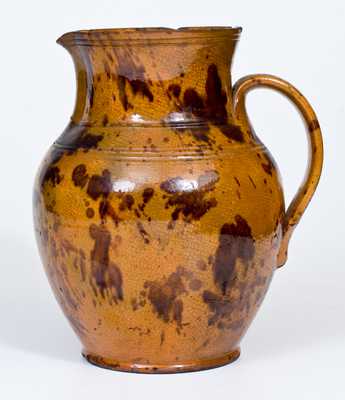 Glazed Redware Pitcher, Pennsylvania origin, 19th century