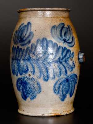 Exceptional Stoneware Rundlet w/ Profuse Decoration, att. H.H. Zigler, Newville, PA, c1852-65