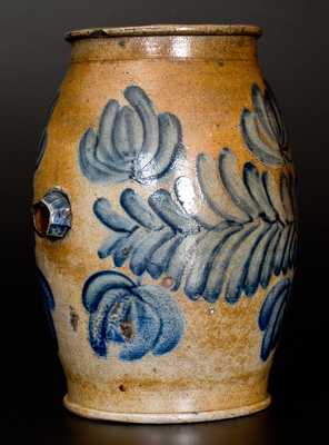 Exceptional Stoneware Rundlet w/ Profuse Decoration, att. H.H. Zigler, Newville, PA, c1852-65