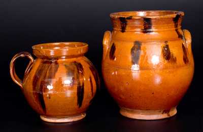 Two Glazed Redware Jars, Northeastern U.S. origin, circa 1840