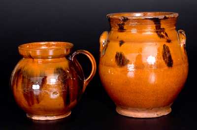 Two Glazed Redware Jars, Northeastern U.S. origin, circa 1840