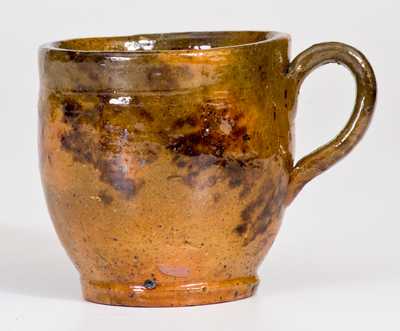 Scarce Glazed Redware Cup, attrib. Jacob Medinger, Limerick Twp, Montgomery County, PA