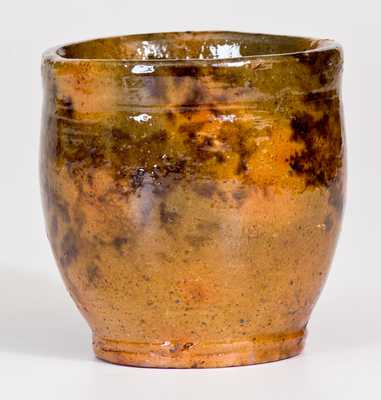 Scarce Glazed Redware Cup, attrib. Jacob Medinger, Limerick Twp, Montgomery County, PA