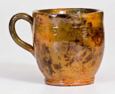 Scarce Glazed Redware Cup, attrib. Jacob Medinger, Limerick Twp, Montgomery County, PA
