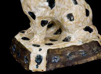 Extremely Rare and Important A. P. Donaghho, Parkersburg, WV Stoneware Spaniel