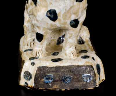 Extremely Rare and Important A. P. Donaghho, Parkersburg, WV Stoneware Spaniel