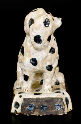 Extremely Rare and Important A. P. Donaghho, Parkersburg, WV Stoneware Spaniel
