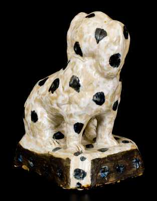 Extremely Rare and Important A. P. Donaghho, Parkersburg, WV Stoneware Spaniel