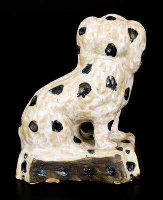 Extremely Rare and Important A. P. Donaghho, Parkersburg, WV Stoneware Spaniel