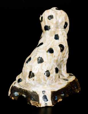 Extremely Rare and Important A. P. Donaghho, Parkersburg, WV Stoneware Spaniel