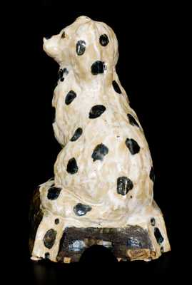 Extremely Rare and Important A. P. Donaghho, Parkersburg, WV Stoneware Spaniel