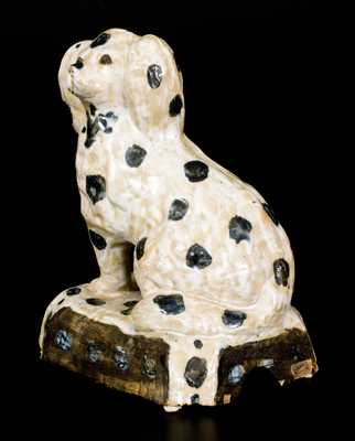 Extremely Rare and Important A. P. Donaghho, Parkersburg, WV Stoneware Spaniel