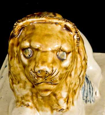 Outstanding Stoneware Lion attrib. A. P. Donaghho, Parkersburg, West Virginia