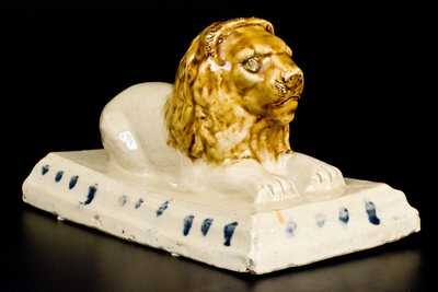 Outstanding Stoneware Lion attrib. A. P. Donaghho, Parkersburg, West Virginia