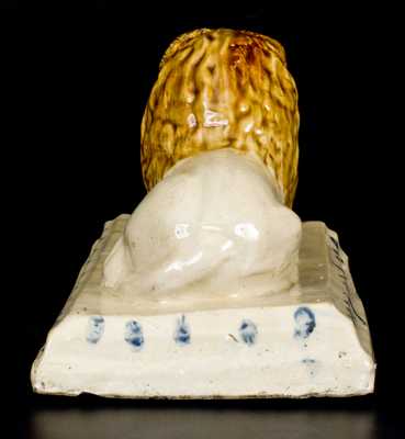 Outstanding Stoneware Lion attrib. A. P. Donaghho, Parkersburg, West Virginia