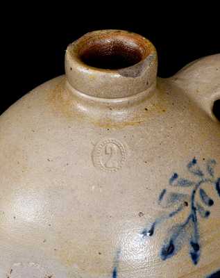 Outstanding Morgantown, WV Stoneware Jug w/ Woman Decoration