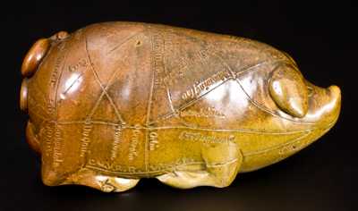 Very Fine Anna Pottery Stoneware Pig with Albany Slip and Salt Glaze
