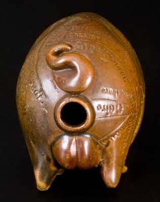 Very Fine Anna Pottery Stoneware Pig with Albany Slip and Salt Glaze