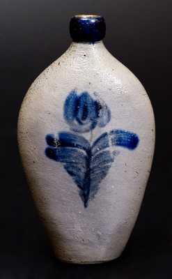 Stoneware Flask with Cobalt Floral Decoration, Baltimore, circa 1825