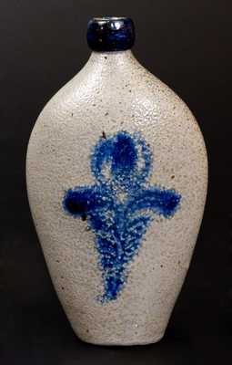 Stoneware Flask with Cobalt Floral Decoration, Baltimore, circa 1825