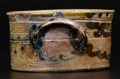 Extremely Rare "Xerxes Price / Made 1841" Inscribed Miniature Butter Crock, New Jersey origin