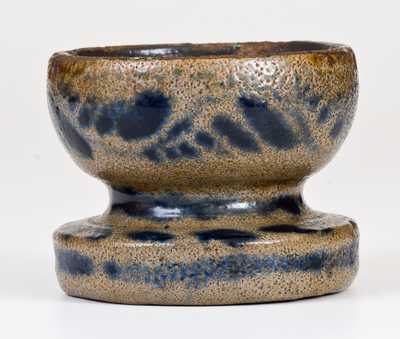 Very Fine Shinnston, WV Stoneware Master Salt with Profuse Cobalt Decoration