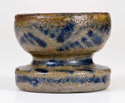 Very Fine Shinnston, WV Stoneware Master Salt with Profuse Cobalt Decoration
