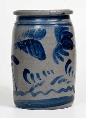 Fine One-Gallon Stoneware Jar with Freehand Cobalt Decoration, Western PA origin, circa 1875