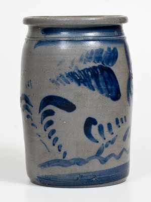 Fine One-Gallon Stoneware Jar with Freehand Cobalt Decoration, Western PA origin, circa 1875