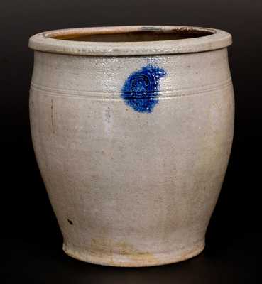 Very Rare Morgantown, WV Stoneware Jar w/ Bow and Arrow Decoration, att. Thompson Pottery