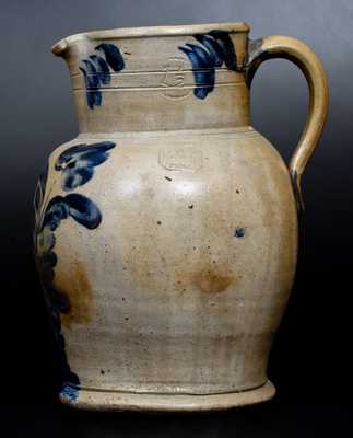 Fine One-and-a-Half-Gallon R.C.R. / PHILA. Stoneware Pitcher