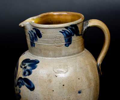 Fine One-and-a-Half-Gallon R.C.R. / PHILA. Stoneware Pitcher