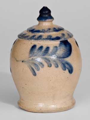 Rare and Fine Stoneware Bank with Cobalt Floral Decoration, att. Richard C. Remmey, Philadelphia, PA