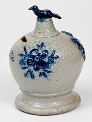 Extremely Rare Stoneware Bank w/ Applied Decoration and Bird Finial, probably Richard C. Remmey, Philadelphia