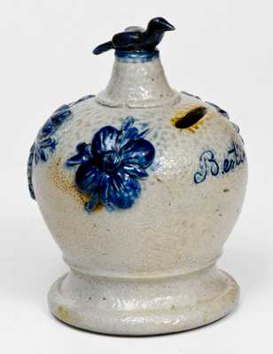 Extremely Rare Stoneware Bank w/ Applied Decoration and Bird Finial, probably Richard C. Remmey, Philadelphia