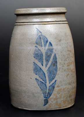Weyman & Bros. / Pittsburgh, Pa. Stoneware Canning Jar w/ Stenciled Tobacco Leaf on Reverse