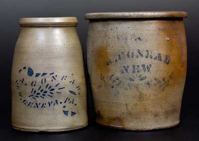 Lot of Two: Stoneware Jars Stenciled A. CONRAD / NEW GENEVA, PA