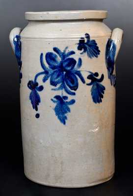 2 Gal. Stoneware Water Cooler w/ Bold and Elaborate Floral Decoration att. Henry Remmey, Philadelphia