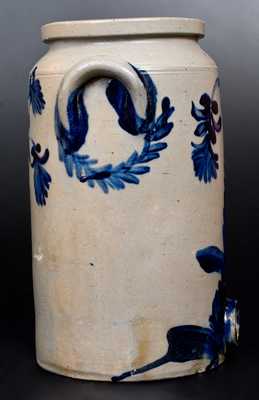 2 Gal. Stoneware Water Cooler w/ Bold and Elaborate Floral Decoration att. Henry Remmey, Philadelphia